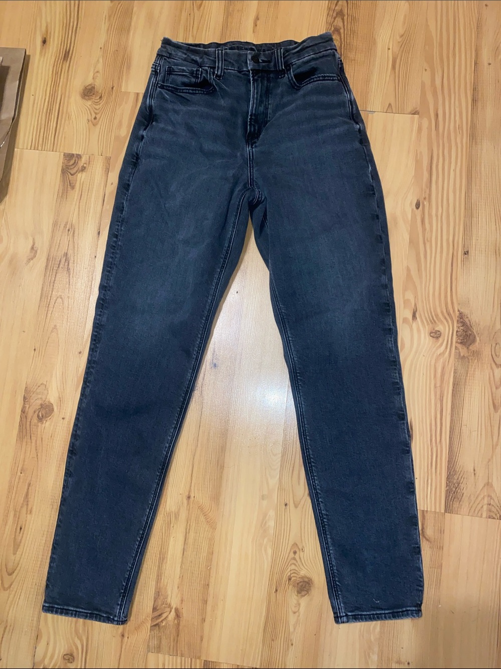 American Eagle Outfitters High-Rise Slim Jeans in Washed Black